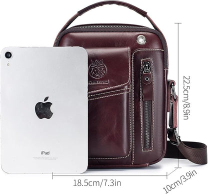 Leather Shoulder Bag for Men Small Mens Crossbody Bag Purses Handbags | Small, Genuine Leather, Crossbody, Men Purse, Casual, Daypack