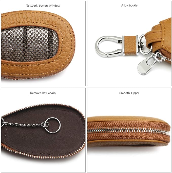Universal Premium Car Key Fob Case Genuine Leather Car Smart Key fob Holder for Remote Key Fob