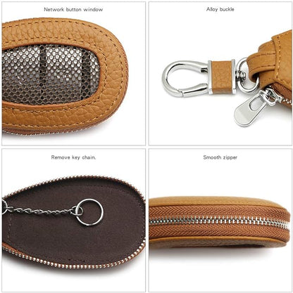 Universal Premium Car Key Fob Case Genuine Leather Car Smart Key fob Holder for Remote Key Fob