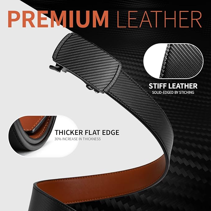 Zitahli Ratchet Belts for Men,Adjustable for Gift mens belt Leather For Dress and Casual Trim to Fit,Men's Accessories