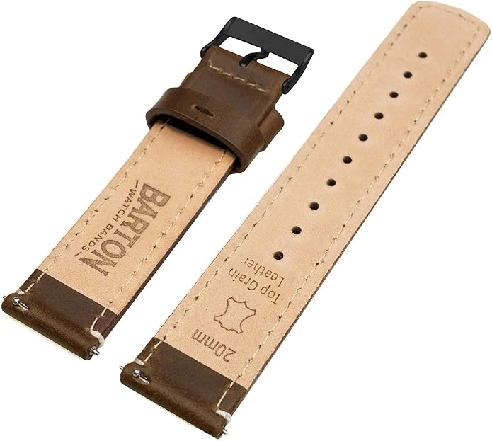BARTON WATCH BANDS - Top Grain Leather Watch Bands Compatible with Apple Watch Models - 1, 2, 3, 4, 5, 6, 7, 8, 9, 10, SE, Ultra & Ultra 2