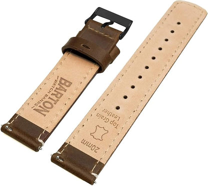 BARTON WATCH BANDS - Top Grain Leather Watch Bands Compatible with Apple Watch Models - 1, 2, 3, 4, 5, 6, 7, 8, 9, 10, SE, Ultra & Ultra 2
