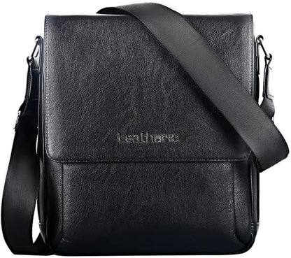 Leathario Men's Crossbody Bag, Vegan Leather, Shoulder Purse Side Sling Satchel, Small Messenger for Travel Work Daily