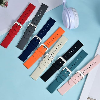 BISONSTRAP Silicone Watch Bands, Slim Watch Straps with Quick Release, 17mm, Orange with Silver Buckle