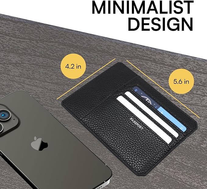 TARGAA Passport Holder, Slim Travel Wallet RFID Blocking Card Case Cover Passport Cover Protector passport sleeve Essentials with Credit Card Slots for Women/Men (Black)