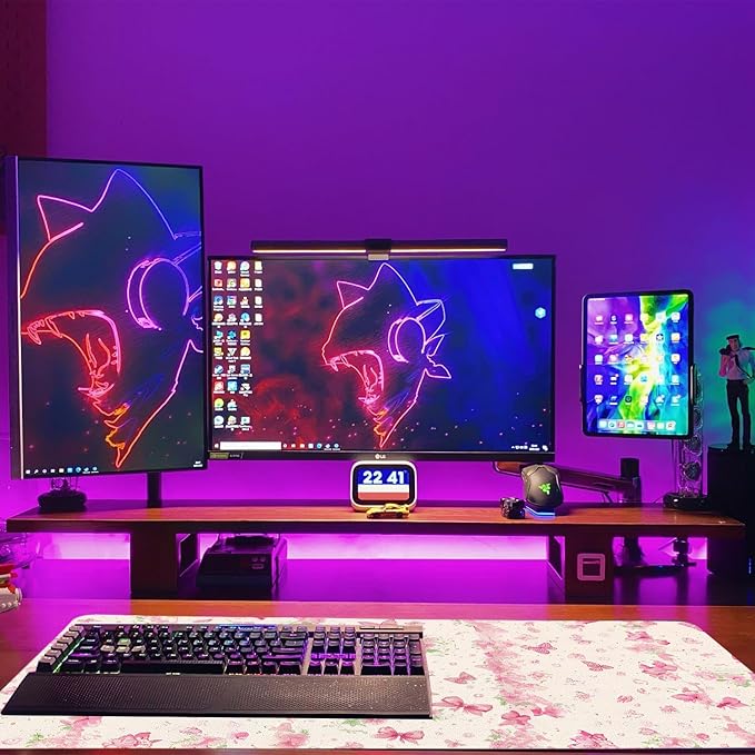 Butterfly Theme Desk Mat for Women, Large PU Leather Desk Pad with Non-Slip Base, Romantic Office Keyboard Mat for Gaming & Home Work, Enchanting Gift Idea(23.6x11.8 Inch)