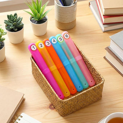 Remerry 30 Pcs Travel Toothbrush Holder Case with 1-30 Number Stickers Portable Pencil Case Multipurpose Toothpaste Boxes for Pencil Organization Back to School Student Gifts from Teacher, 6 Colors