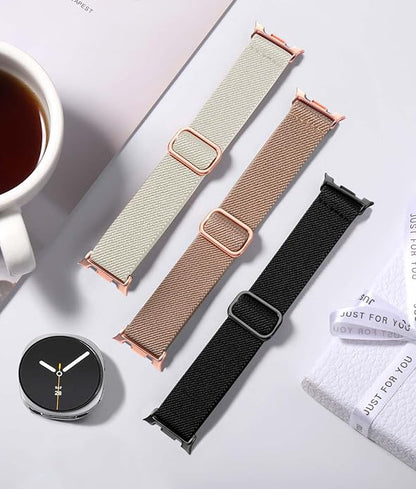 Lerobo Elastic Bands Compatible with Samsung Galaxy Watch 8 7 6 5 4 40mm 44mm/Galaxy Watch 8 Classic 6 4 Classic 43mm 47mm 42mm 46mm/5 Pro Band 45mm/Active 2,3 Pack 20mm Adjustable Nylon Sport Band
