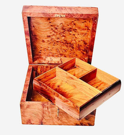 Hand Carved Wooden Multipurpose Keepsake Jewelry Decorative Art Box Storage Organizer (Large wood Box,Antique)