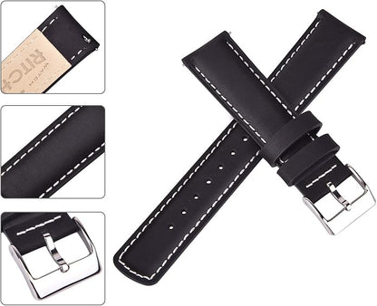 Ritche Christmas Gift Quick Release Leather Watch Bands Genuine Watch Straps for Men Women Top Grain Leather Watch Strap, White Elephant Gifts, Stocking Stuffers for Men, Father's Day gifts