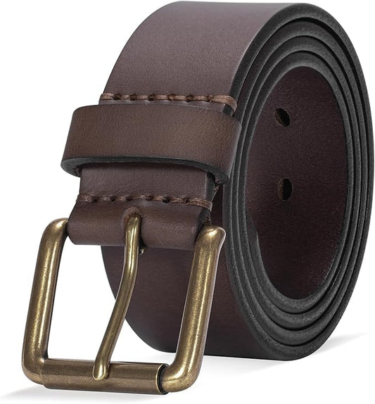 Thicken Full Grain Leather Mens Belt Heavy Duty Mens Work Belt Mens Belt High Hardness Buckle Packed In Gift Box