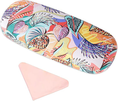 PERFECTSIGHT Hard Shell Eyeglasses Case, PU Leather Protective Glasses Case, Cute Eyeglass Case for Women Men Girls