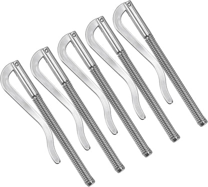 PATIKIL 80mm Spring Clip Bar, Metal Slim Open Coil Holder Clamp for Wallet Credit Card Leather Craft - 5 Pack (Silver)