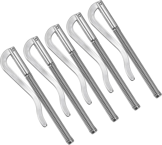 PATIKIL 80mm Spring Clip Bar, Metal Slim Open Coil Holder Clamp for Wallet Credit Card Leather Craft - 5 Pack (Silver)