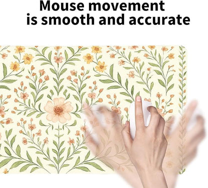 Romantic Floral Bouquet Desk Mat, Elegant PU Leather Desk Pad for Women - Large Non-Slip Office Mat to Elevate Your Gaming & Home Workspace（27.56 * 13.78in）