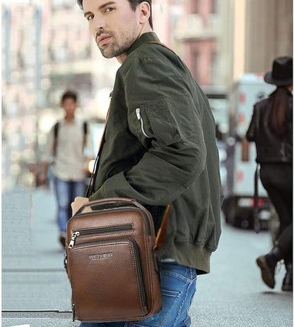 Zipper Buckle Leather Messenger Bag Crossbody Shoulder Bag Vintage Handle Bags | Zipper, Buckle, Leather, Vintage