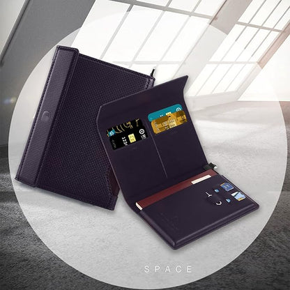 Passport Holder for Travel Essentials, RFID Blocking PU Leather Passport Wallet Cover Card holder Case Passport Book Holders for Women and Men, Dark Purple