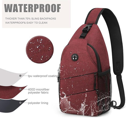 Pritent Crossbody Bags for Women Men Trendy Sling Bag Backpack Casual Chest Bag with Convertible Shoulder Strap