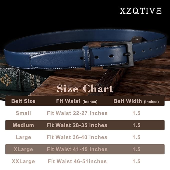 XZQTIVE TSA Belt For Men Metal Free Dress Belts Hypoallergenic Leather Belt With Black Buckle Nickle Free