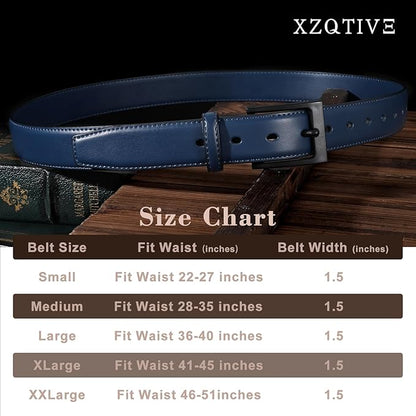 XZQTIVE TSA Belt For Men Metal Free Dress Belts Hypoallergenic Leather Belt With Black Buckle Nickle Free