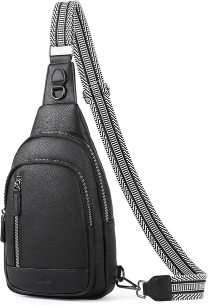CLUCI Crossbody Bags for Women Men,Leather Sling Bag Cross Body Backpack for Woman Gifts for Women Birthday Unique