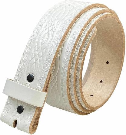 Genuine Full Grain Western Engraved Tooled Leather Strap or Belt 1-1/2" Wide