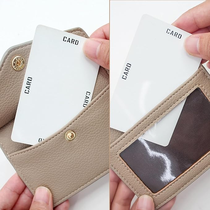 Office Badge Holder - Boshiho Genuine Leather Credit ID Card Holder with Stretch Neck Lanyard and Pen Clip, Gift Box (Horizontal-Light Brown)
