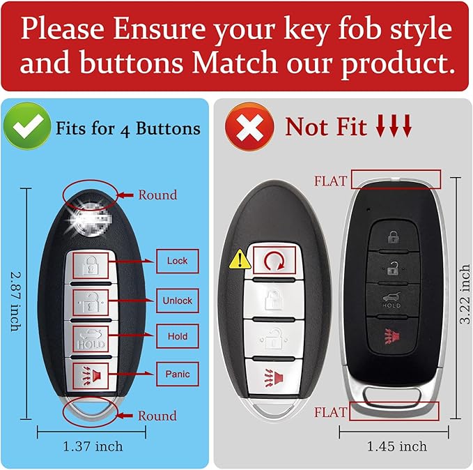Montague Key Fob Cover for Nissan with Keychain Accessories, Premium Soft TPU Full Protection Key Case for Altima Rogue Sentra Maxima Pathfinder Frontier Titan Smart Key Shells (4-Buttons, Blue)