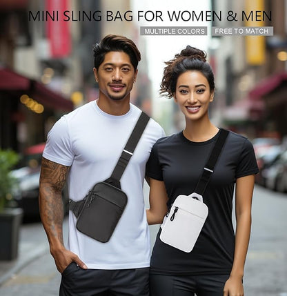 higouta Mini Sling Bag for Men Women, Small Crossbody Casual Utility Chest Phone Bag for Travel Workout