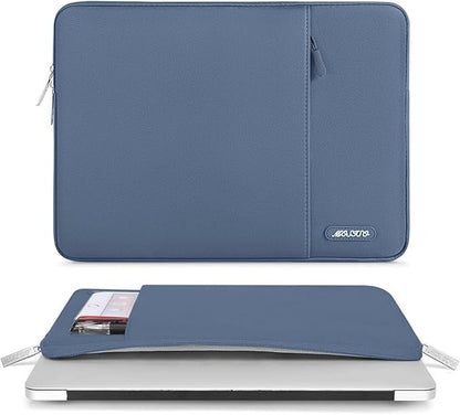 MOSISO Laptop Case 15 inch, 15 inch Laptop Sleeve Compatible with MacBook Air M5 A3448 M4 A3241 M3 A3114 M2 A2941 2026-2023, Dell XPS, Polyester Vertical Computer Sleeve Bag with Pocket, Steel Blue