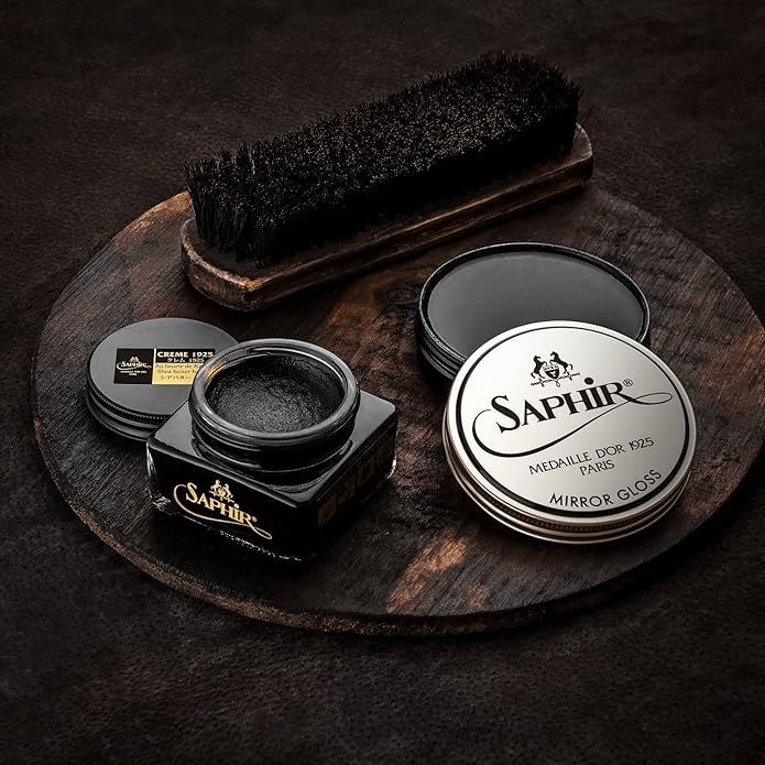 Saphir Medaille d'Or Pommadier Cream 75ml – Natural Cream Leather Shoe Polish, Leather Conditioner for Boots, Handbags