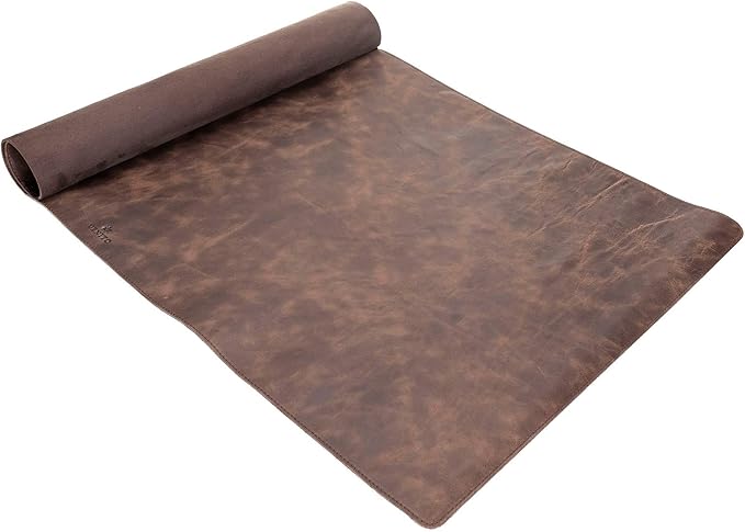 Venito Premium Leather Desk Pad Mat (36 X 19 inch) - Large Desk Mat for Keyboard and Mouse Home Office Accessories (Coffee Brown)