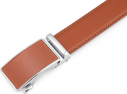 Lingli Men's Belt,Ratchet Dress Belt with Automatic Buckle Brown/Black-Trim to Fit-35mm wide