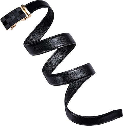 Dubulle Men's Ratchet Belt Gold/Black/Red/Green/Blue/White Automatic Buckle Business Casual Belt Gift - Adjustable Fit