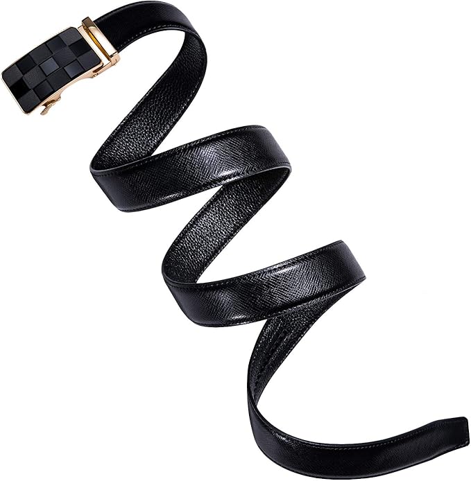 Dubulle Men's Ratchet Belt Gold/Black/Red/Green/Blue/White Automatic Buckle Business Casual Belt Gift - Adjustable Fit