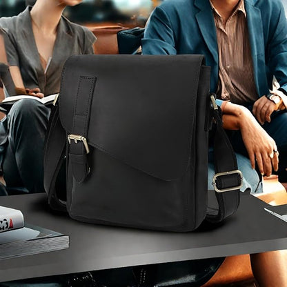 Jack&Chris Leather Messenger Bag for Men, Man Purse Crossbody Bags for Work Business