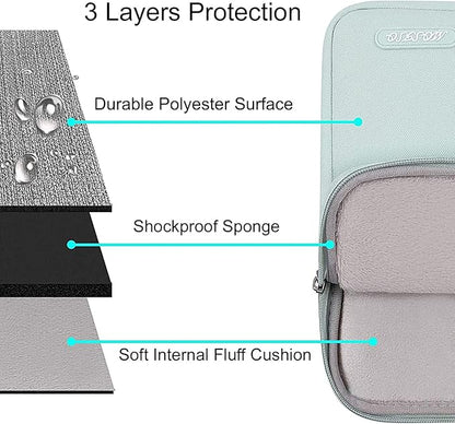 MOSISO Laptop Case 13 inch, 13 inch Laptop Sleeve Compatible with MacBook Air M4 M3 M2 M1 2025-2018 / Pro M2 M1 2025-2016, Polyester Vertical Computer Sleeve Bag with Pocket, Mint Green