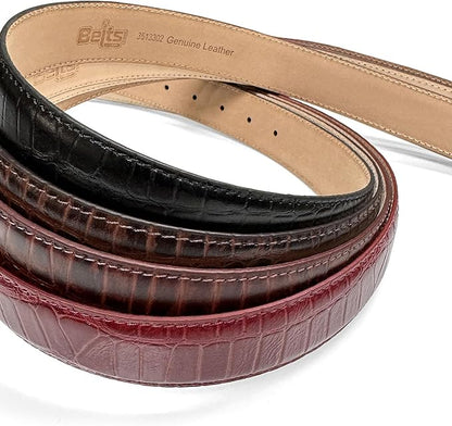 Men's Oil-Tanned Genuine Leather Dress Classic Belt 1-1/8"(30mm) or 1-3/8"(35mm) Wide One Piece Dress Belt