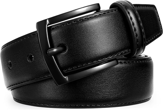 Men's Belt Genuine Leather Belt for Men Dress Casual Golf Jeans Pants 1 3/8"