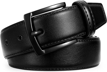 Men's Belt Genuine Leather Belt for Men Dress Casual Golf Jeans Pants 1 3/8"