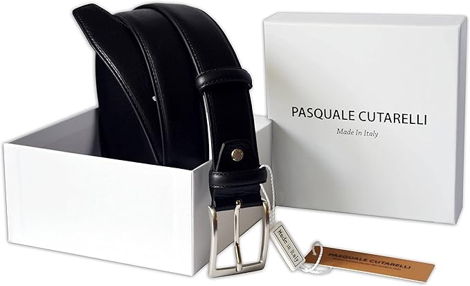 Mens Plain Smooth Italian Dress Leather Belt