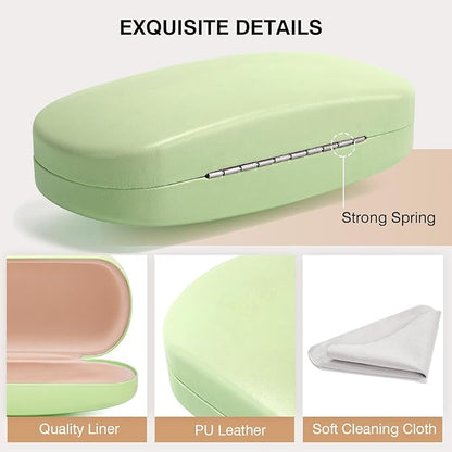 Marvolia Glasses Case Hard Shell - PU Leather Eyeglass Cases Eyeglasses Case for Sunglasses Eye Glasses Cases