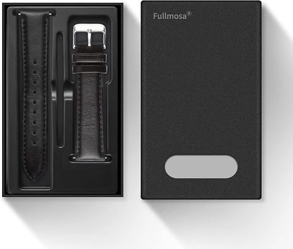 Fullmosa Watch Band, Quick Release Leather Watch Strap for Men Women, Replacement Bands Width 12mm 14mm 16mm 18mm 19mm 20mm 21mm 22mm 24mm