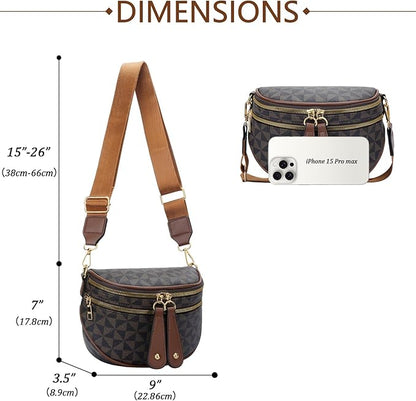 KKXIU Crossbody Sling Bag for Women Trendy Fanny Pack Vegan Leather Chest Bag | Trendy