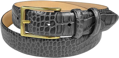 Adam Gold Men's Genuine Full-Grain Cowhide Leather Dress Belt 1-1/8"(30mm) Wide Polished Buckle
