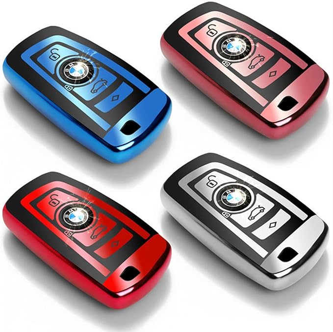 Creativity Suitable For BMW key fob cover. Advanced soft TPU key box is compatible with X1 X3 X4 X5 X6 1 2 4 5 6 7 M3 M5 M6 GT3 GT5 G30 F10 F15 F16 F20 key (Type A Red single Key Case)