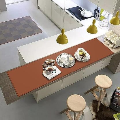 ZORESYN Waterproof PU Leather Desk Pad (63.0"x15.8") - Office Desk Mat for Keyboard and Mouse - Light Brown Extended Mouse Pad with Nonslip Base for Home & Office
