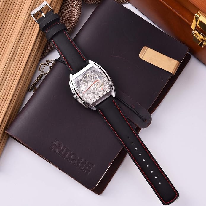 Ritche Christmas Gift Quick Release Leather Watch Bands Genuine Watch Straps for Men Women Top Grain Leather Watch Strap, White Elephant Gifts, Stocking Stuffers for Men, Father's Day gifts