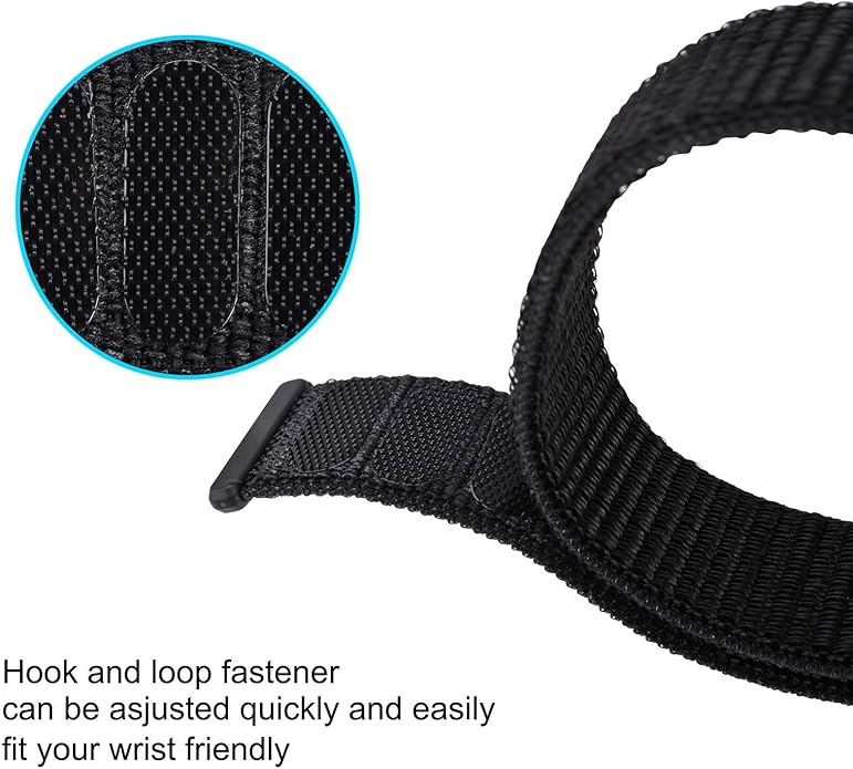 ANNEFIT Nylon Sport Loop Watch Bands, 2 Packs Quick Release Adjustable Strap 16mm 18mm 19mm 20mm 21mm 22mm 24mm