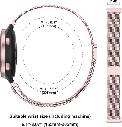 18mm Metal Bands for Garmin Venu 3S / Venu 4 41mm / Venu 2S / Vivoactive 4S / Vivomove 3S / Forerunner 265s Watch Bands, Quick Release Stainless Steel Metal Replacement Wristband Strap for Garmin Forerunner 255s/265s Bands Women Men